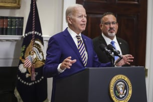 President Biden and Education Secretary Miguel Cardona