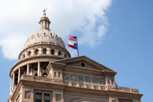 The domed state capitol building in Texas.