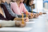 Students taking a test