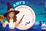 A promotional graphic for FSU's vice president for student affairs' event "Amy's Snacks and Chats" on Oct. 25.